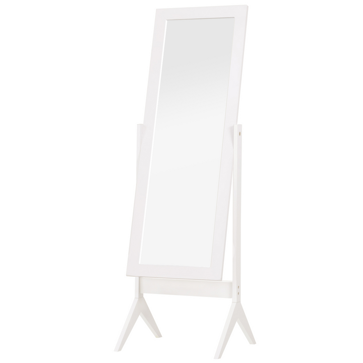 Freestanding Full-Length Dressing Mirror, Adjustable Angle, 148x47cm, White - Perfect for Bedroom, Bathroom, Hallway - Premium  from Home Treasures - Just £76.99! Shop now at Home Treasures