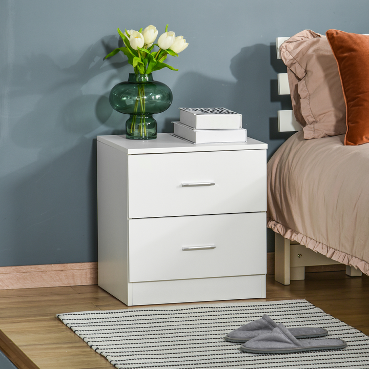 Modern Bedside Table with 2 Drawers – Sleek Nightstand & Side Storage Unit for Bedroom and Living Room - Premium  from Home Treasures - Just £48.99! Shop now at Home Treasures