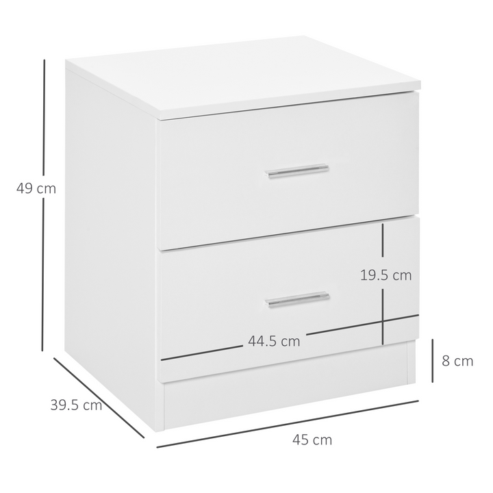 Modern Bedside Table with 2 Drawers – Sleek Nightstand & Side Storage Unit for Bedroom and Living Room - Premium  from Home Treasures - Just £48.99! Shop now at Home Treasures