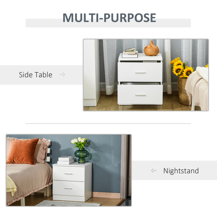 Modern Bedside Table with 2 Drawers – Sleek Nightstand & Side Storage Unit for Bedroom and Living Room - Premium  from Home Treasures - Just £48.99! Shop now at Home Treasures