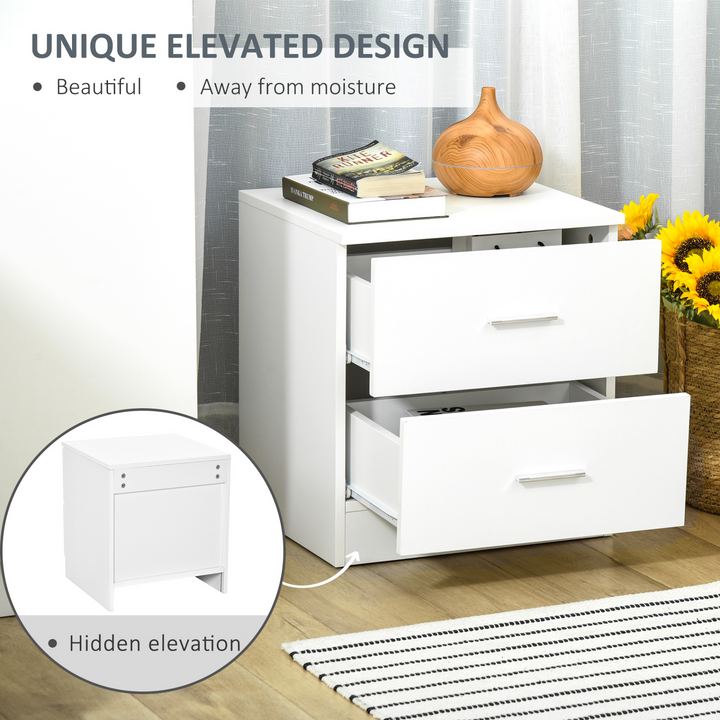 Modern Bedside Table with 2 Drawers – Sleek Nightstand & Side Storage Unit for Bedroom and Living Room - Premium  from Home Treasures - Just £48.99! Shop now at Home Treasures