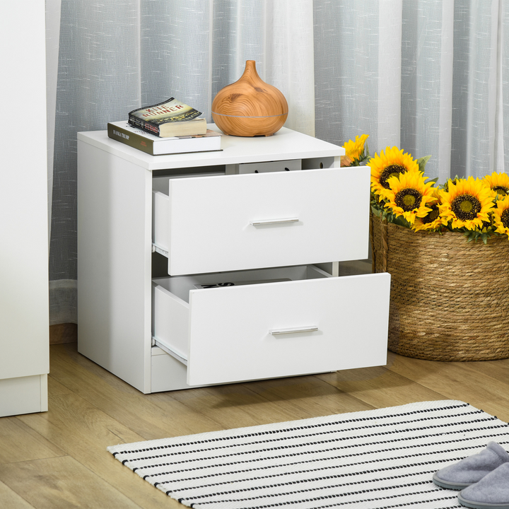 Modern Bedside Table with 2 Drawers – Sleek Nightstand & Side Storage Unit for Bedroom and Living Room - Premium  from Home Treasures - Just £48.99! Shop now at Home Treasures