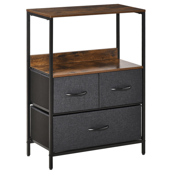 3 Drawer Storage Chest Unit - Versatile Black Home Cabinet with Shelves for Living Room, Bedroom, and Entryway Furniture - Premium  from Home Treasures - Just £66.99! Shop now at Home Treasures