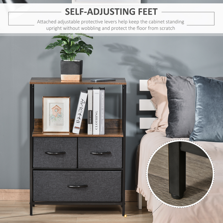 3 Drawer Storage Chest Unit - Versatile Black Home Cabinet with Shelves for Living Room, Bedroom, and Entryway Furniture - Premium  from Home Treasures - Just £66.99! Shop now at Home Treasures