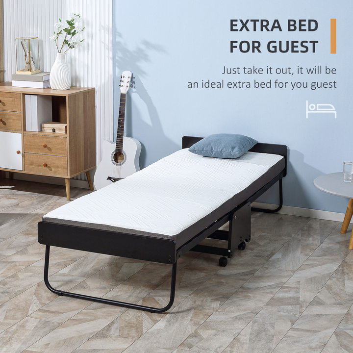 Folding Bed with Memory Foam Mattress - Portable Guest Bed 200 x 80 x 41cm, Space-Saving Design, Comfortable Sleep Solution - Premium  from Home Treasures - Just £200.99! Shop now at Home Treasures