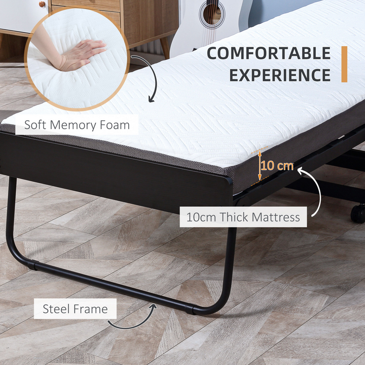 Folding Bed with Memory Foam Mattress - Portable Guest Bed 200 x 80 x 41cm, Space-Saving Design, Comfortable Sleep Solution - Premium  from Home Treasures - Just £200.99! Shop now at Home Treasures