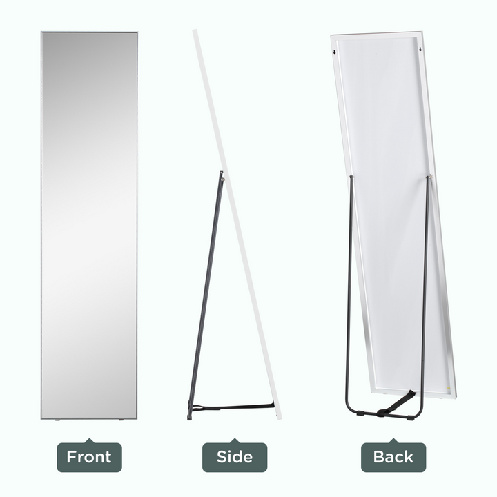 Elegant Full Length Mirror, Wall-Mounted & Freestanding, 160 x 40 cm - Perfect Rectangle Dressing Mirror with Black Frame for Bedroom & Living Room - Premium  from Home Treasures - Just £88.99! Shop now at Home Treasures