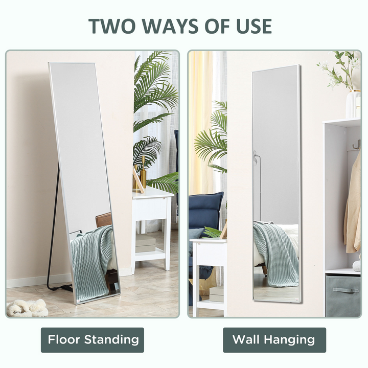 Elegant Full Length Mirror, Wall-Mounted & Freestanding, 160 x 40 cm - Perfect Rectangle Dressing Mirror with Black Frame for Bedroom & Living Room - Premium  from Home Treasures - Just £88.99! Shop now at Home Treasures