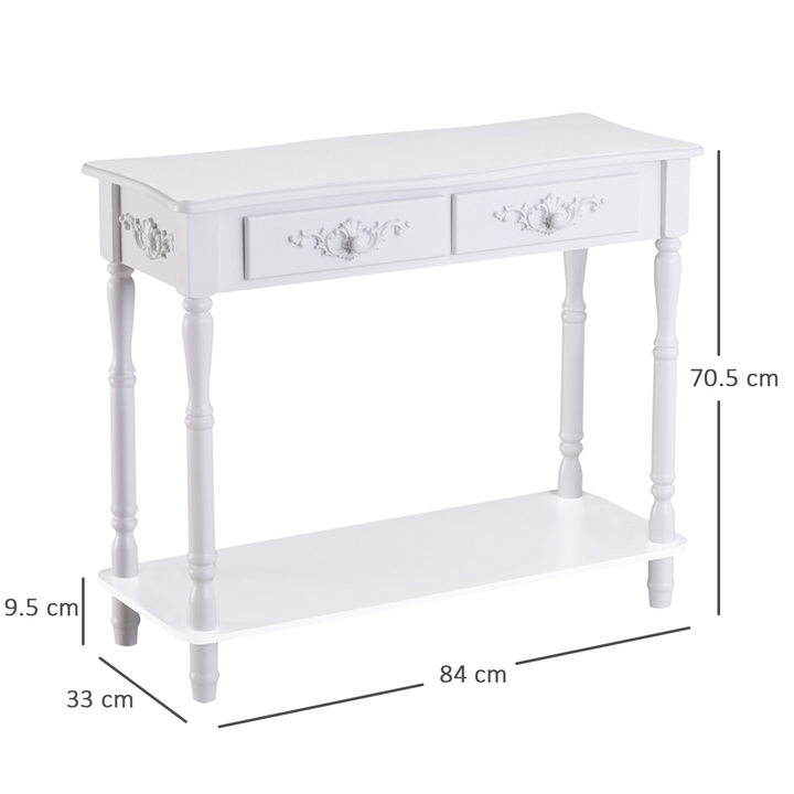 Modern Console Table with Storage Shelves and Drawers - White, Stylish & Durable - Ideal for Living Room, Entryway, Bedroom - Premium  from Home Treasures - Just £96.99! Shop now at Home Treasures