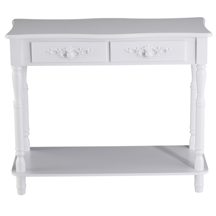 Modern Console Table with Storage Shelves and Drawers - White, Stylish & Durable - Ideal for Living Room, Entryway, Bedroom - Premium  from Home Treasures - Just £96.99! Shop now at Home Treasures