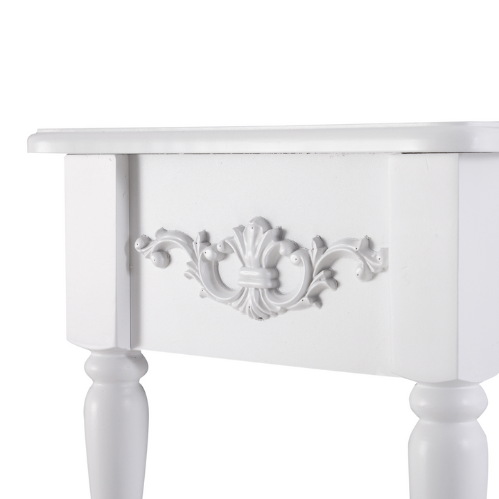 Modern Console Table with Storage Shelves and Drawers - White, Stylish & Durable - Ideal for Living Room, Entryway, Bedroom - Premium  from Home Treasures - Just £96.99! Shop now at Home Treasures