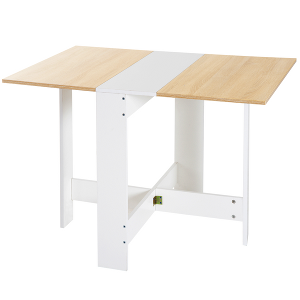 Oak & White Folding Dining Table | Space-Saving Computer Desk | Multifunctional Home Office Workstation - Premium  from Home Treasures - Just £71.99! Shop now at Home Treasures