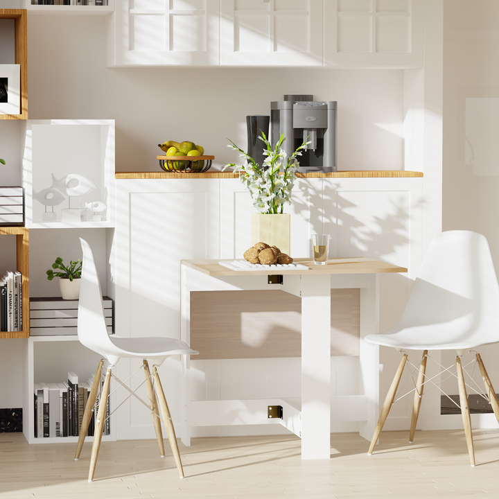 Oak & White Folding Dining Table | Space-Saving Computer Desk | Multifunctional Home Office Workstation - Premium  from Home Treasures - Just £71.99! Shop now at Home Treasures