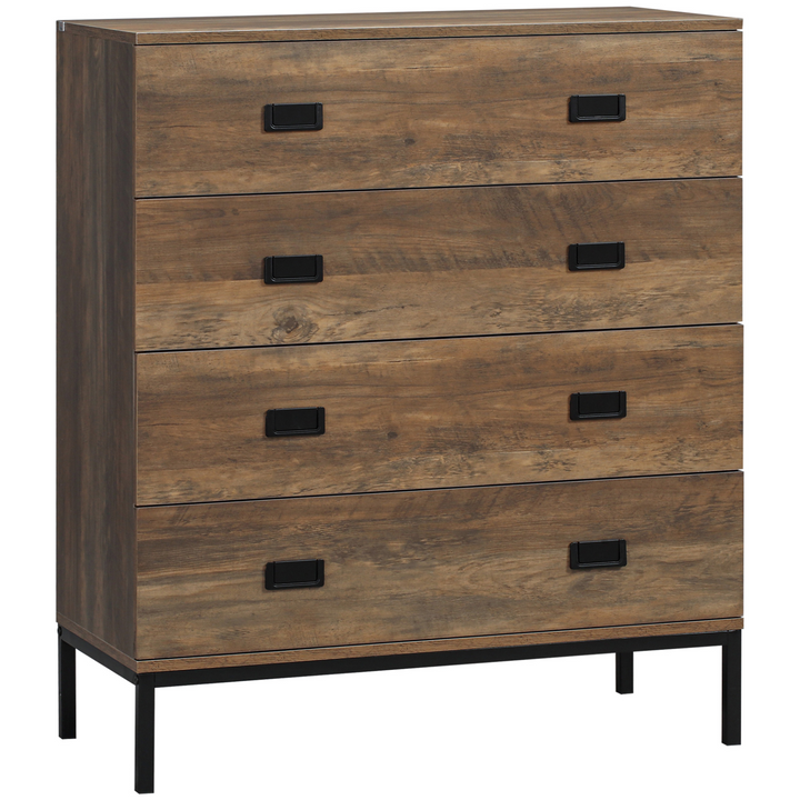 Rustic 4-Drawer Chest of Drawers with Metal Frame – Stylish Storage Organizer for Bedroom & Living Room - Premium  from Home Treasures - Just £144.99! Shop now at Home Treasures