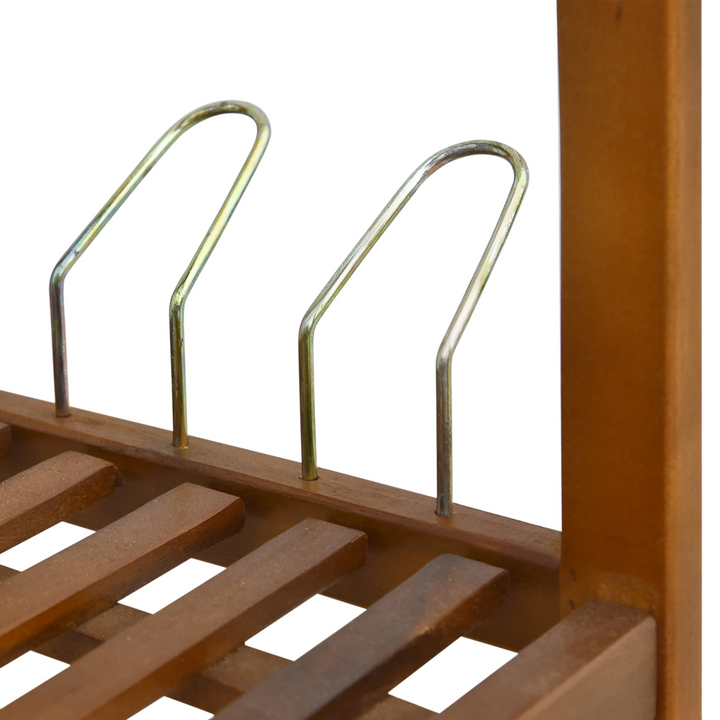 3-Tier Acacia Wooden Shoe Rack with 2 Hangers - Holds Up to 12 Pairs, Durable Teak Finish (74 x 26 x 62 cm) - Premium  from Home Treasures - Just £56.99! Shop now at Home Treasures