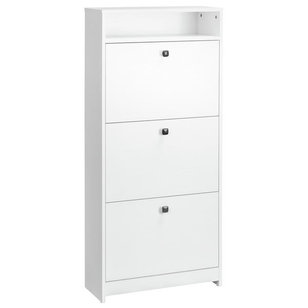 Space-saving White Shoe Storage Cabinet with 3 Drawers for Hallway Footwear Organization - Premium  from Home Treasures - Just £99.99! Shop now at Home Treasures