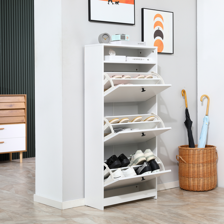 Space-saving White Shoe Storage Cabinet with 3 Drawers for Hallway Footwear Organization - Premium  from Home Treasures - Just £99.99! Shop now at Home Treasures