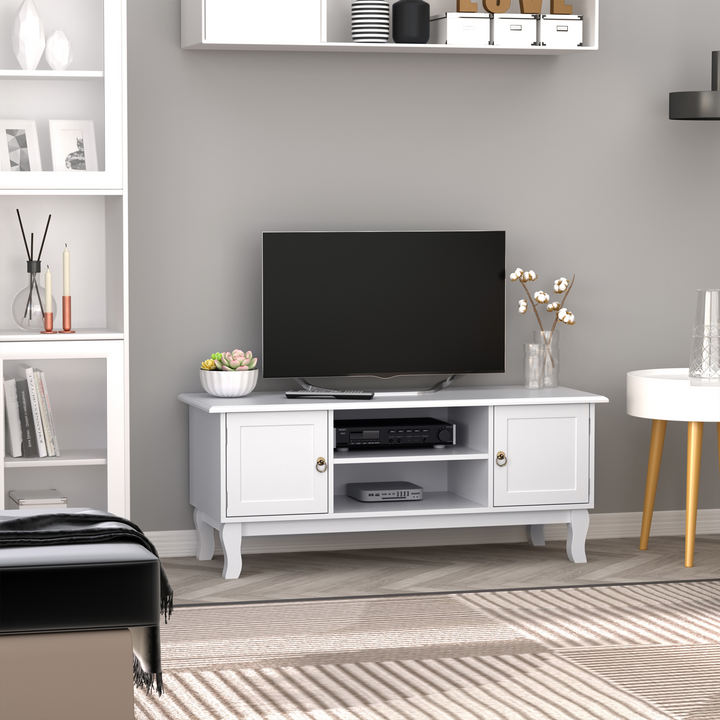 120CM TV Stand Cabinet for TVs Up to 50" - Ivory White Media Console with Storage - Premium  from Home Treasures - Just £110.99! Shop now at Home Treasures