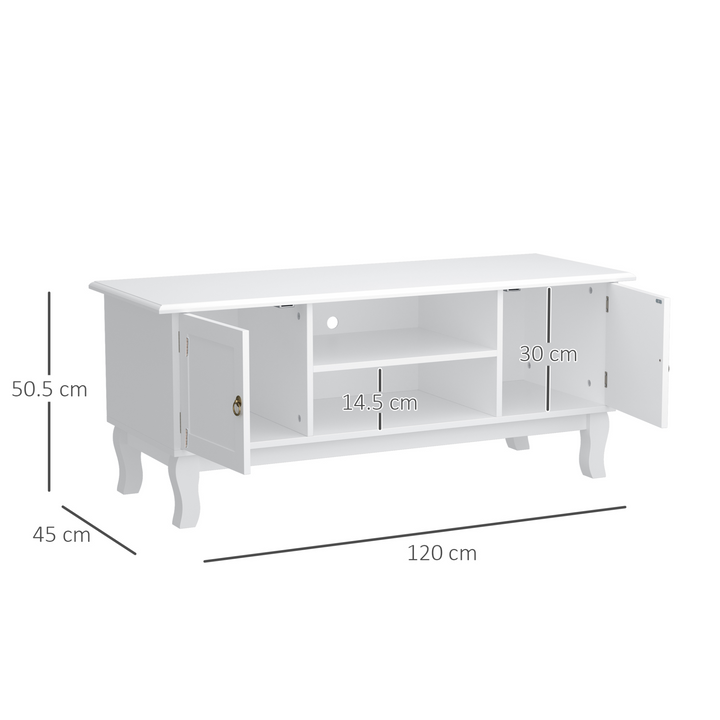 120CM TV Stand Cabinet for TVs Up to 50" - Ivory White Media Console with Storage - Premium  from Home Treasures - Just £110.99! Shop now at Home Treasures