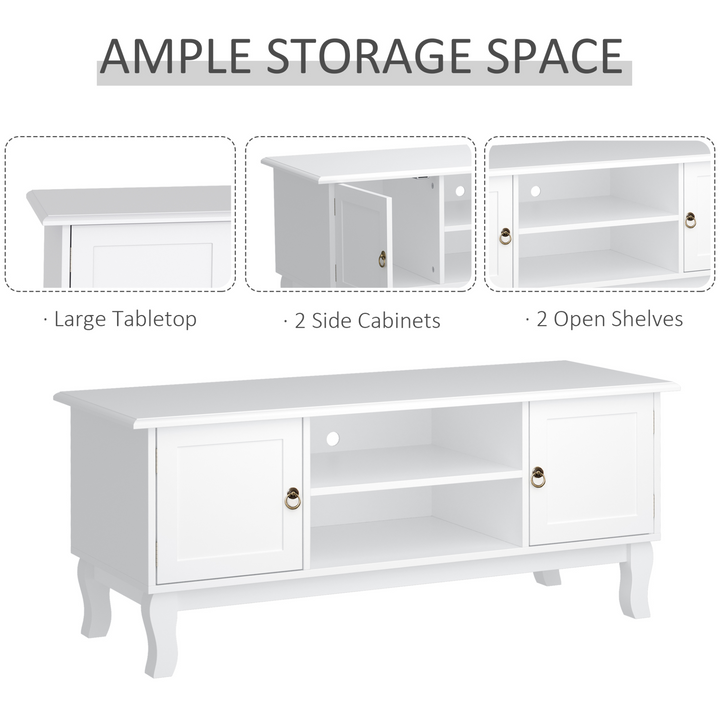 120CM TV Stand Cabinet for TVs Up to 50" - Ivory White Media Console with Storage - Premium  from Home Treasures - Just £110.99! Shop now at Home Treasures