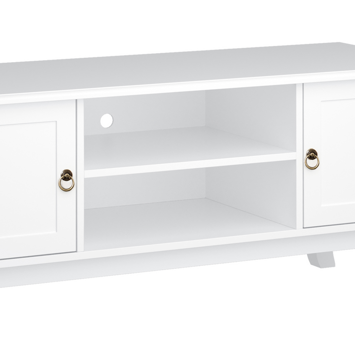 120CM TV Stand Cabinet for TVs Up to 50" - Ivory White Media Console with Storage - Premium  from Home Treasures - Just £110.99! Shop now at Home Treasures