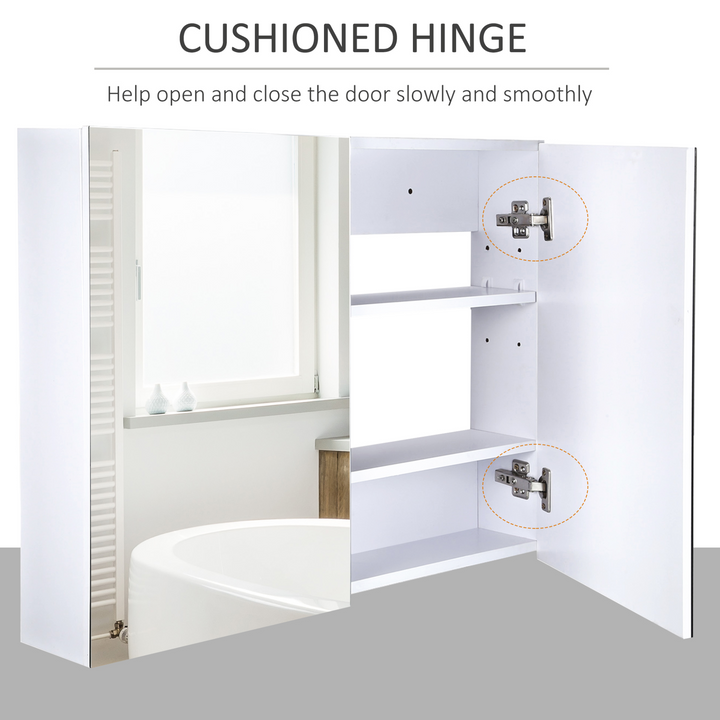 Minimalist Glass Mirror Cabinet with Adjustable Storage Shelves - 80 x 15 x 60 cm – Wall-Mounted Space Saver - Premium  from Home Treasures - Just £82.99! Shop now at Home Treasures