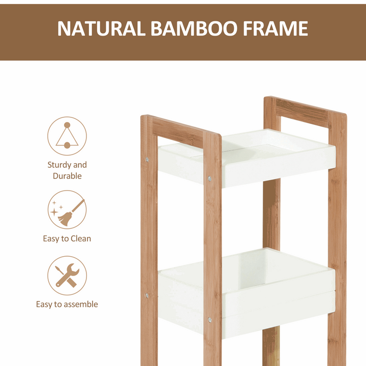 3-Tier Bamboo Bathroom Rack | Multi-Purpose Storage Shelf | Durable & Space-Saving Design - Premium  from Home Treasures - Just £52.99! Shop now at Home Treasures