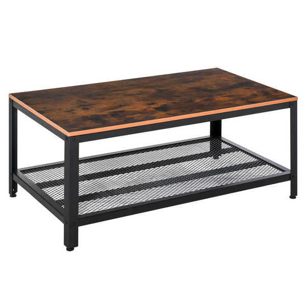 Coffee Table, Retro Industrial Side Table with Metal Frame Modern Snack Tea Table, Living Room, Rustic Brown - Premium  from Home Treasures - Just £73.99! Shop now at Home Treasures