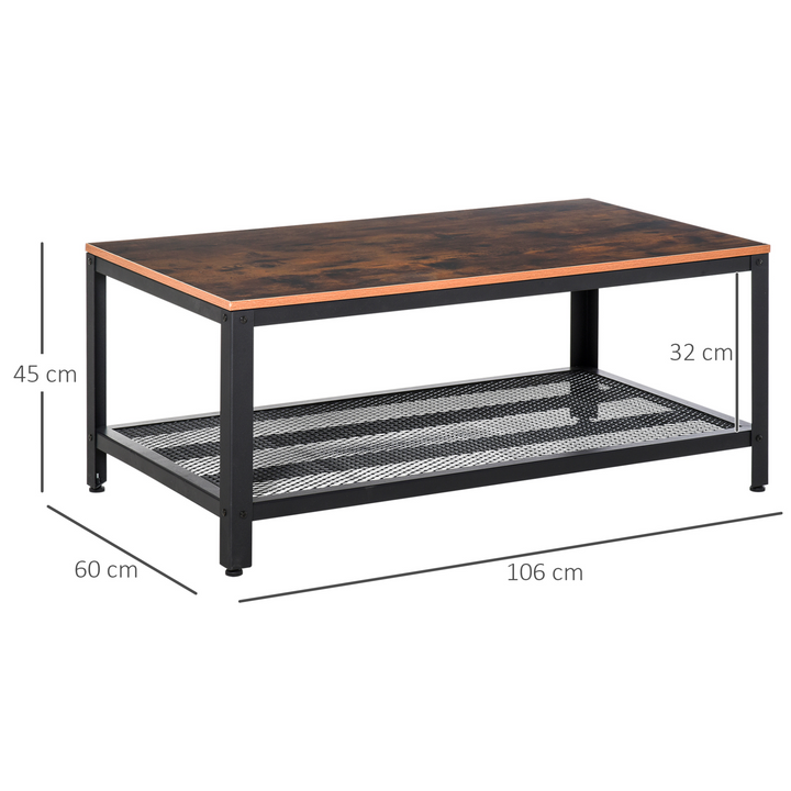 Coffee Table, Retro Industrial Side Table with Metal Frame Modern Snack Tea Table, Living Room, Rustic Brown - Premium  from Home Treasures - Just £73.99! Shop now at Home Treasures