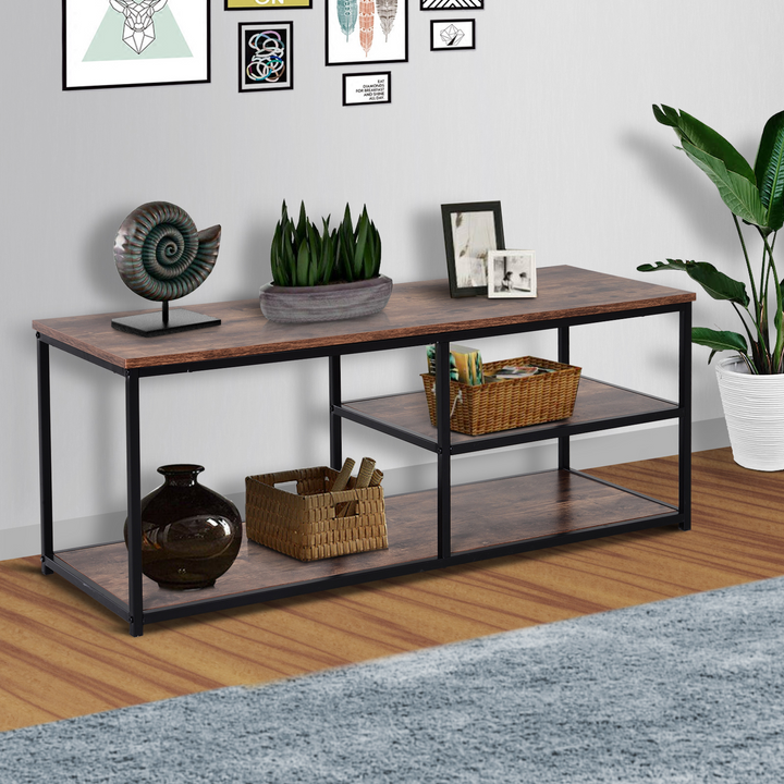 Industrial Style TV Cabinet with Sturdy Metal Frame and Ample Storage - 120 x 40 x 45 cm - Premium  from Home Treasures - Just £97.99! Shop now at Home Treasures