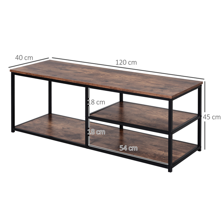 Industrial Style TV Cabinet with Sturdy Metal Frame and Ample Storage - 120 x 40 x 45 cm - Premium  from Home Treasures - Just £97.99! Shop now at Home Treasures