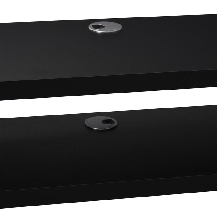 Sleek Black Wall Mounted Media Console - Modern Floating TV Stand with Cable Management - Premium  from Home Treasures - Just £65.99! Shop now at Home Treasures