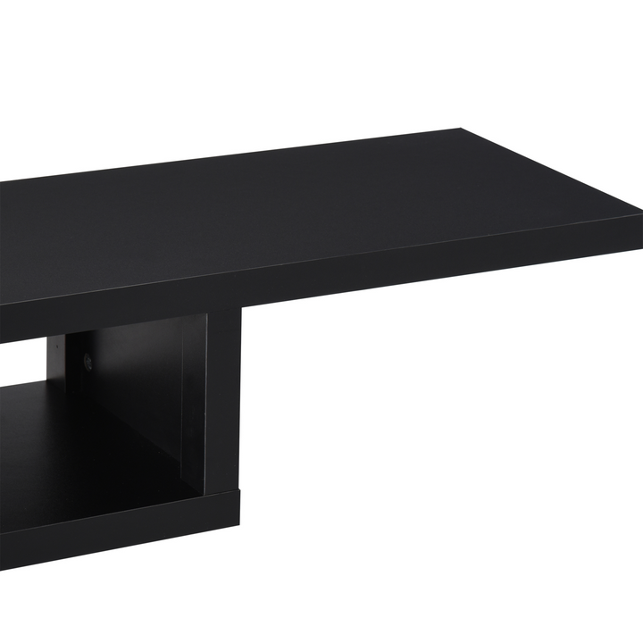 Sleek Black Wall Mounted Media Console - Modern Floating TV Stand with Cable Management - Premium  from Home Treasures - Just £65.99! Shop now at Home Treasures