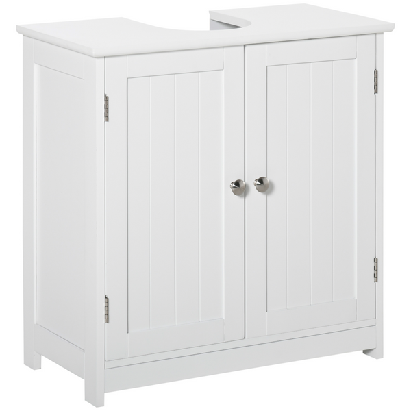 White Under-Sink Storage Cabinet with Adjustable Shelf - Space Saver | 60 x 30 x 60cm, Durable MDF Build, Ideal for Bathroom Organization - Premium  from Home Treasures - Just £58.99! Shop now at Home Treasures