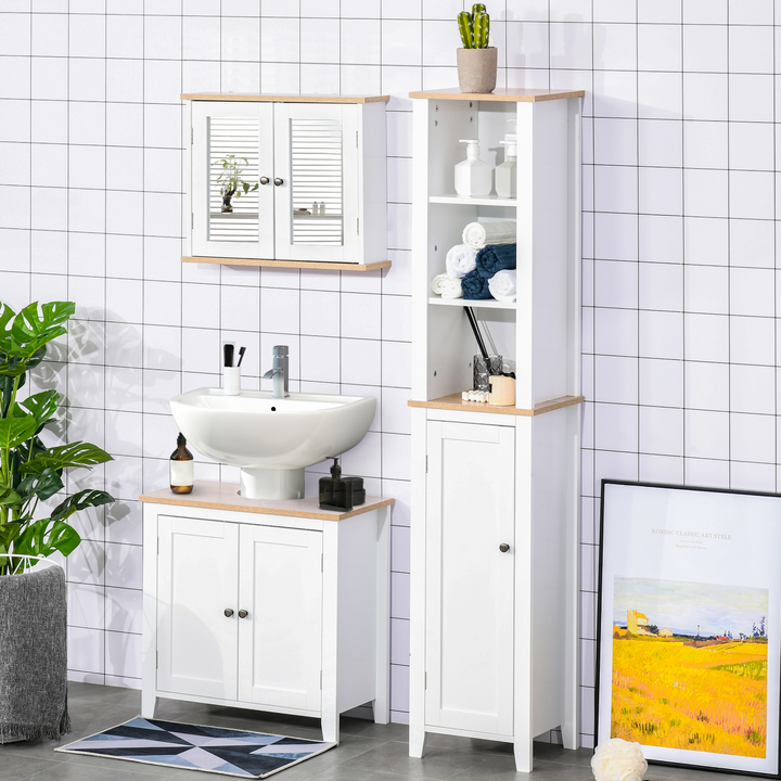 Wall Mounted Bathroom Mirror Cabinet with Double Doors & Adjustable Shelf, White - Stylish Storage Solution for Your Bathroom - Premium  from Home Treasures - Just £53.99! Shop now at Home Treasures