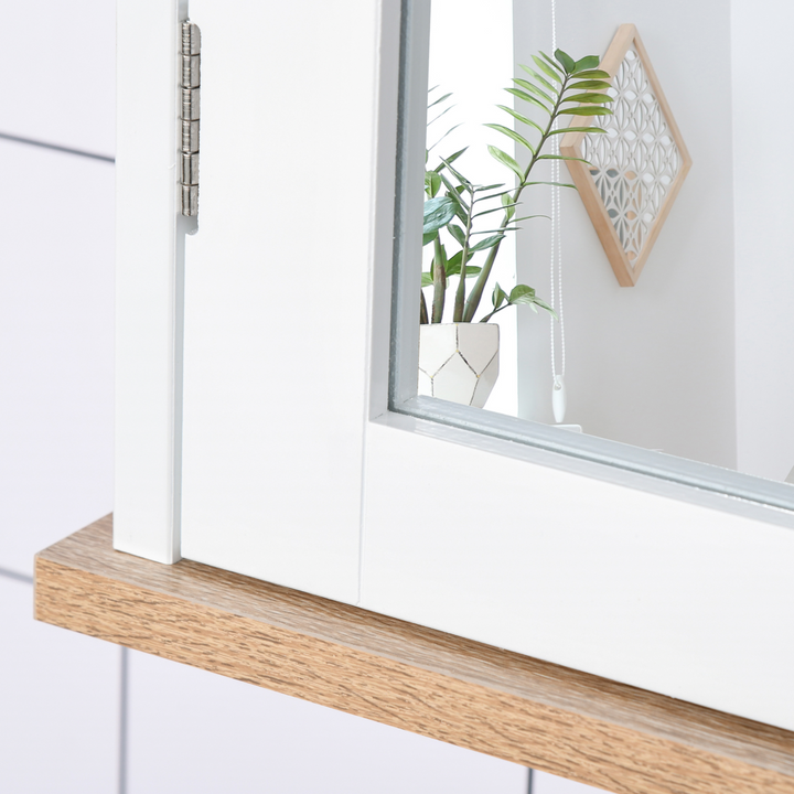 Wall Mounted Bathroom Mirror Cabinet with Double Doors & Adjustable Shelf, White - Stylish Storage Solution for Your Bathroom - Premium  from Home Treasures - Just £53.99! Shop now at Home Treasures