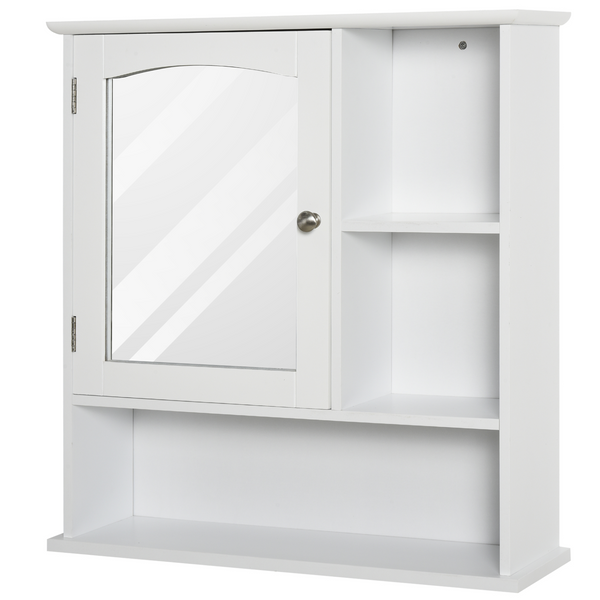 Wall Mount Bathroom Cabinet with Mirror & Adjustable Shelves - Ideal for Bathroom, Kitchen, or Bedroom Storage, White - Premium  from Home Treasures - Just £46.99! Shop now at Home Treasures