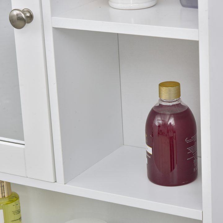 Wall Mount Bathroom Cabinet with Mirror & Adjustable Shelves - Ideal for Bathroom, Kitchen, or Bedroom Storage, White - Premium  from Home Treasures - Just £46.99! Shop now at Home Treasures