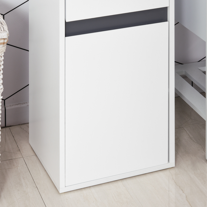 Minimalistic, Bathroom Storage Cabinet w/ Drawer (White) 35 x 31 x 73cm - Premium  from Home Treasures - Just £58.99! Shop now at Home Treasures