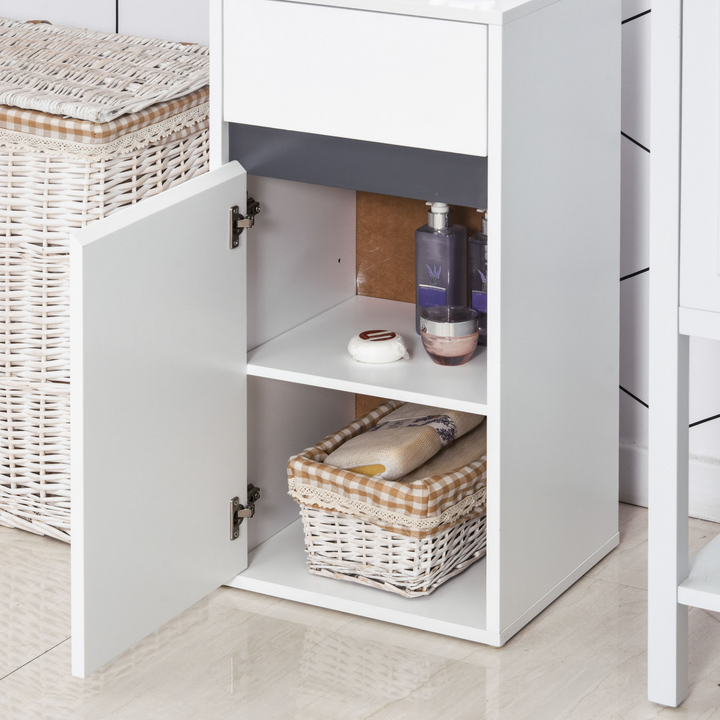 Minimalistic White Bathroom Storage Cabinet with Drawer – Compact 35 x 31 x 73 cm for Discreet Organization - Premium  from Home Treasures - Just £58.99! Shop now at Home Treasures