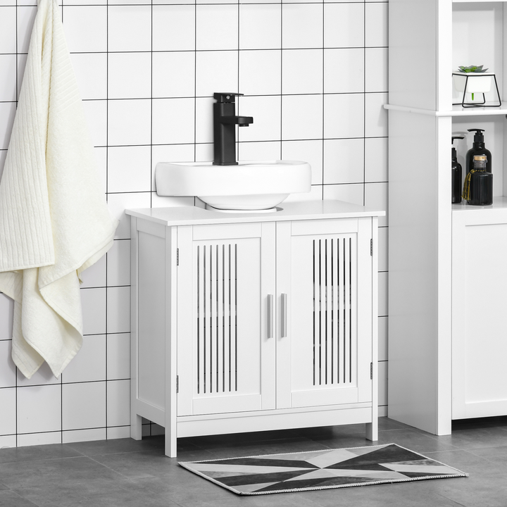 Modern, Under Sink Cabinet w/ 2 Doors (White) 60 x 30 x 60cm - Premium  from Home Treasures - Just £57.99! Shop now at Home Treasures