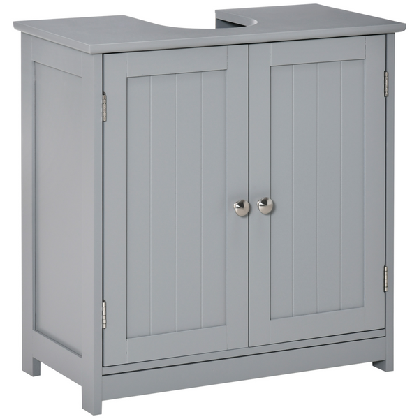 Under-Sink Storage Cabinet with Adjustable Shelf and Drain Hole - Grey Bathroom Space Saver Organizer - Premium  from Home Treasures - Just £54.99! Shop now at Home Treasures