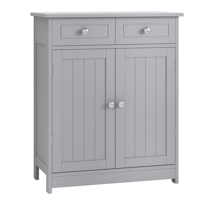 Retro Style Bathroom Storage Cabinet with 2 Drawers & Adjustable Shelf - Grey, 60 x 30 x 75cm - Elegant & Functional Bathroom Organizer - Premium  from Home Treasures - Just £89.99! Shop now at Home Treasures