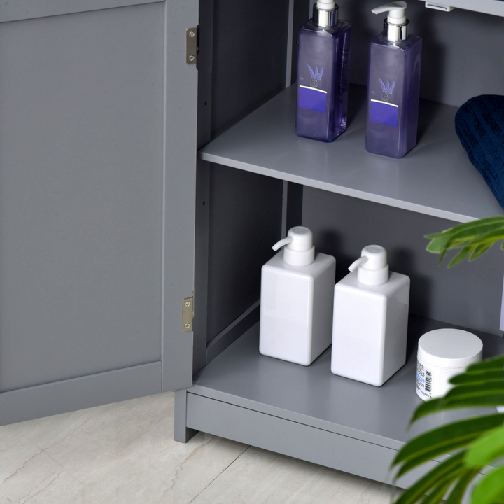 Retro Style Bathroom Storage Cabinet with 2 Drawers & Adjustable Shelf - Grey, 60 x 30 x 75cm - Elegant & Functional Bathroom Organizer - Premium  from Home Treasures - Just £89.99! Shop now at Home Treasures