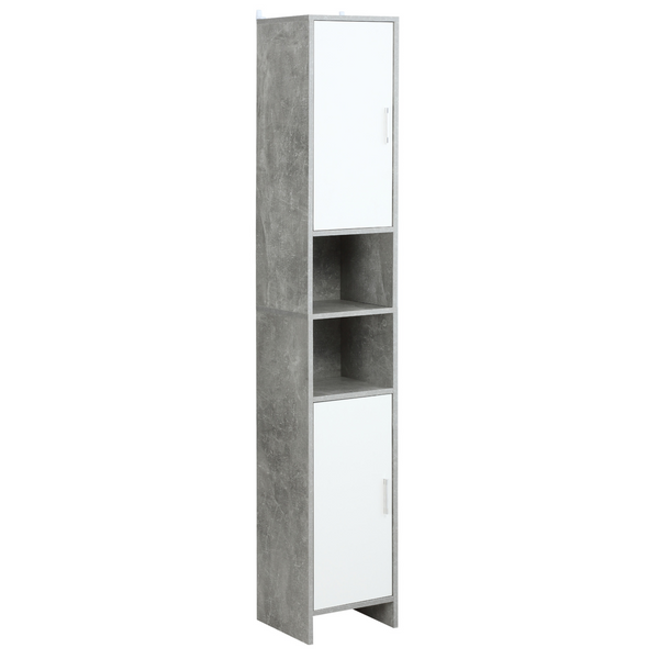 Elegant Grey Bathroom Cabinet with Adjustable Shelves - Space-Saving, Free-Standing Storage, 30 x 30 x 180 cm - Premium  from Home Treasures - Just £103.99! Shop now at Home Treasures