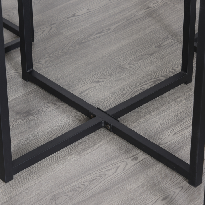 Compact Square Table & Stool Set with Metal Frame - Sleek Black | Modern Design, Space-Saving Dining Set - Premium  from Home Treasures - Just £151.99! Shop now at Home Treasures