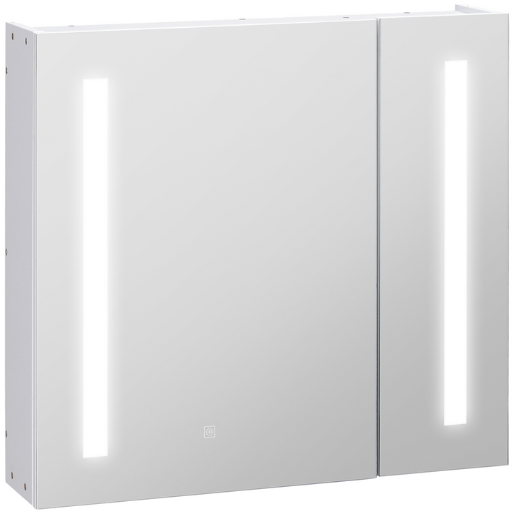 Illuminated Bathroom Mirror Cabinet with Touch Switch & USB Charge - Modern White Design, Adjustable LED Lighting - Premium  from Home Treasures - Just £118.99! Shop now at Home Treasures