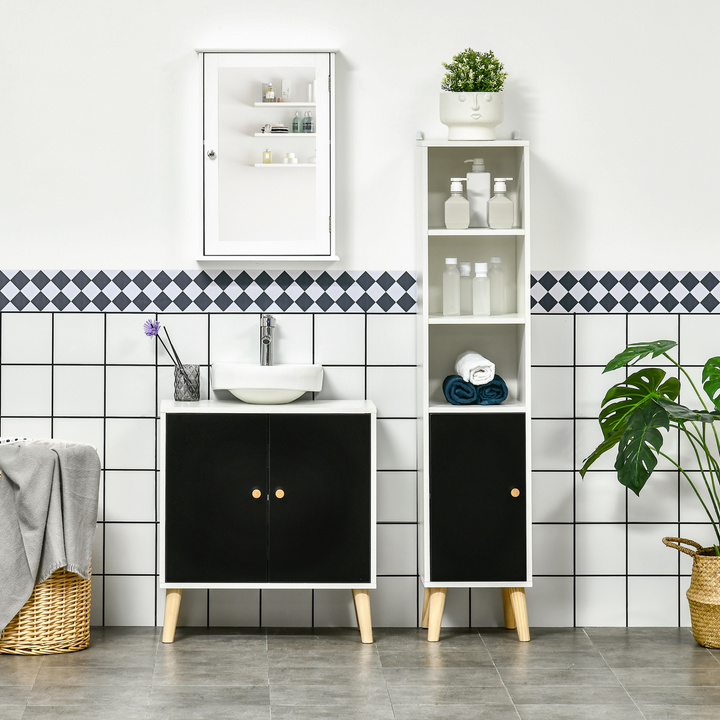 Tallboy Bathroom Cabinet with Adjustable Shelves & White Finish, 30x30x139cm - Modern & Slim Storage Solution - Premium  from Home Treasures - Just £60.99! Shop now at Home Treasures