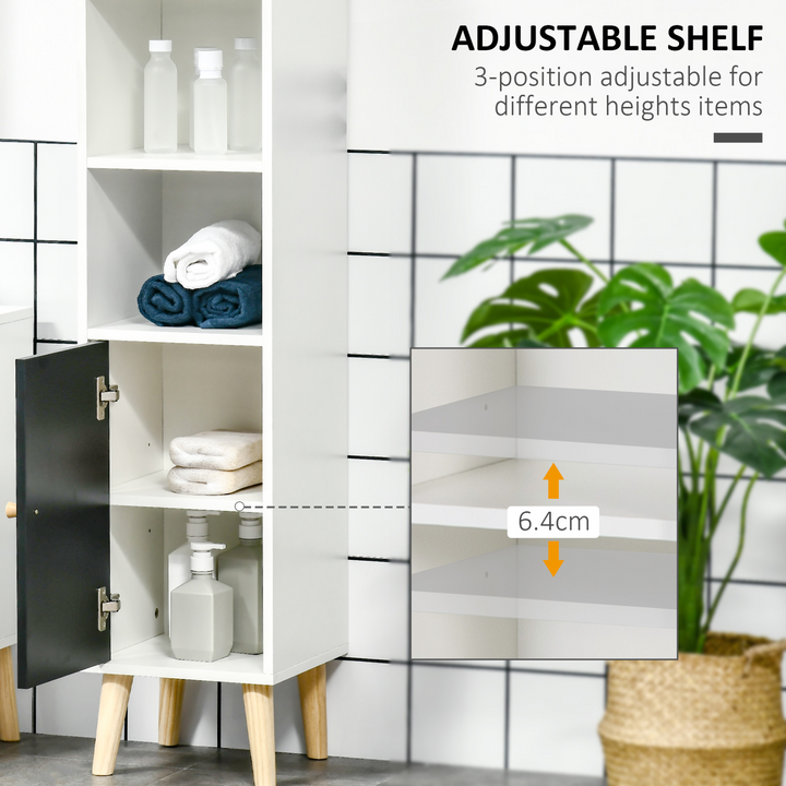 Tallboy Bathroom Cabinet with Adjustable Shelves & White Finish, 30x30x139cm - Modern & Slim Storage Solution - Premium  from Home Treasures - Just £60.99! Shop now at Home Treasures