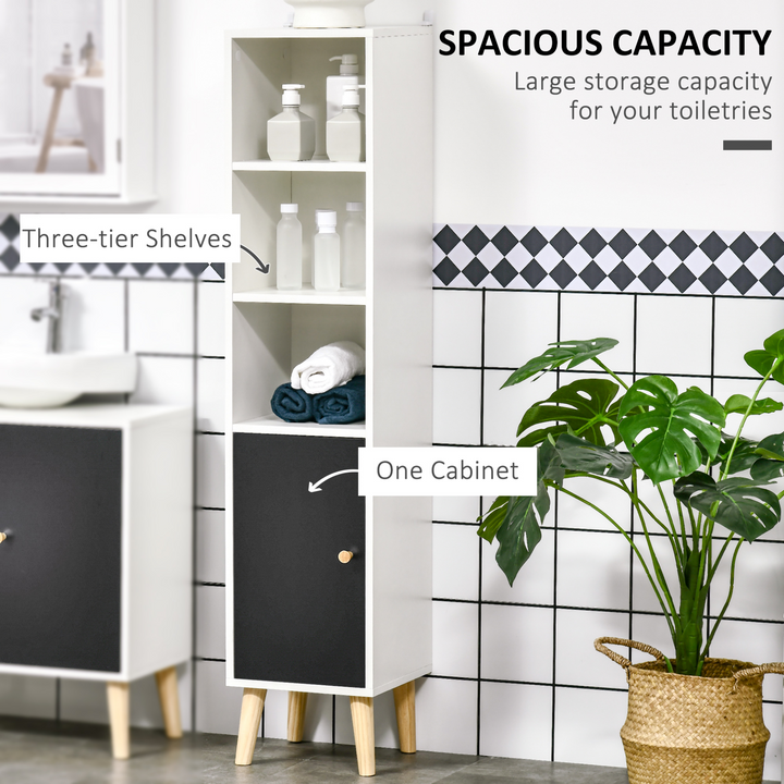 Tallboy Bathroom Cabinet with Adjustable Shelves & White Finish, 30x30x139cm - Modern & Slim Storage Solution - Premium  from Home Treasures - Just £60.99! Shop now at Home Treasures